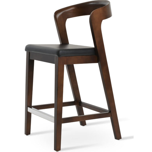 Soho Concept barclay-industrial-wood-base-faux-leather-seat-kitchen-bar-stool-in-black