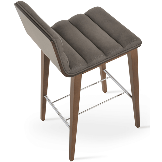 sohoConcept Table & Bar Stools Corona Comfort Nubuck Seat | Wood Base Barstools