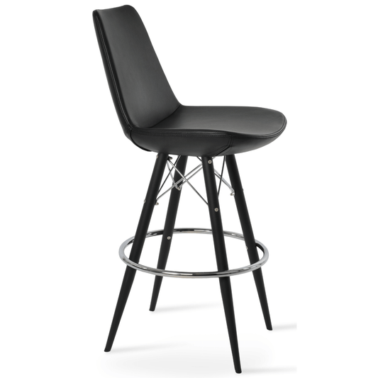 sohoConcept Table & Bar Stools Eiffel Chair Leather Seat | MW Metal Base Barstools