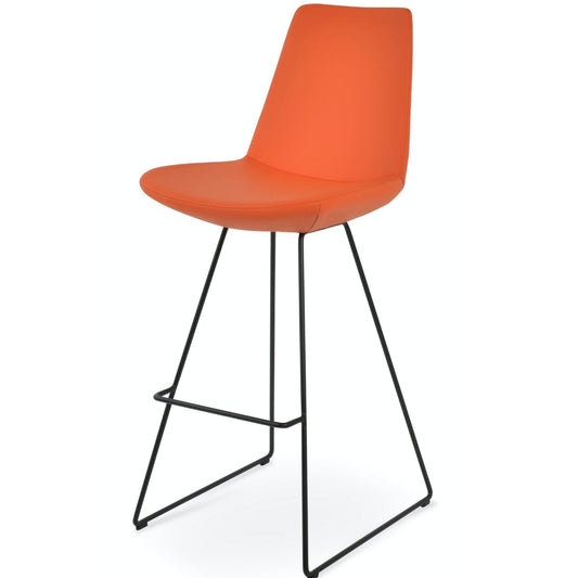 Eiffel Black Wire Metal Counter Top Stools Orange - Your Bar Stools Canada