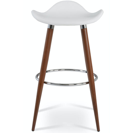 Soho Concept falcon-ana-walnut-black-base-faux-leather-seat-kitchen-counter-stool-in-white