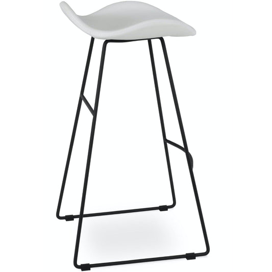 Soho Concept falcon-wire-black-metal-wire-base-faux-leather-seat-kitchen-bar-stool-in-white