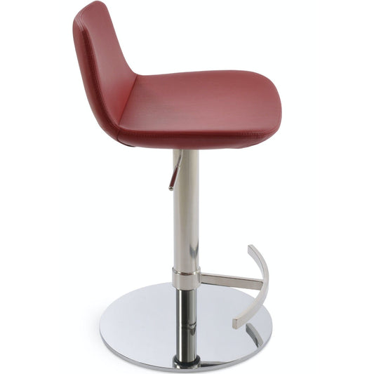 Pera Bar Stools Height Adjustable Dark Red - Your Bar Stools Canada