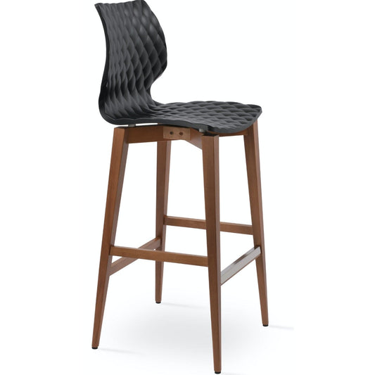 Uni 386 Wood Counter Black Wood Bar Stools - Your Bar Stools Canada