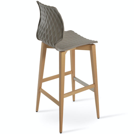 Soho Concept uni-386-industrial-natural-wood-base-polypropylene-seat-kitchen-counter-stool-in-turtle-dove