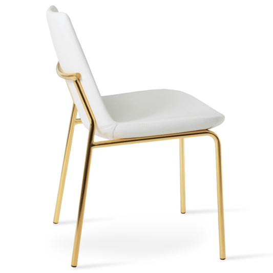 White Chair Gold Legs Eiffel - Your Bar Stools Canada