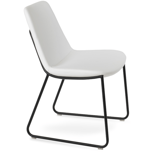 White Chair with Black Legs Eiffel - Your Bar Stools Canada