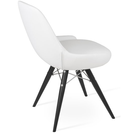 White Chair with Black Legs Gazel - Your Bar Stools Canada