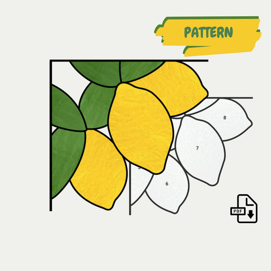 Sunflower Corner Stained Glass Suncatcher • Beginner Pattern