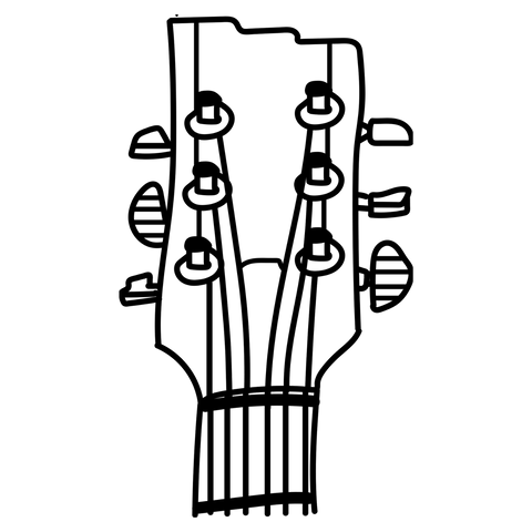 Illustration of guitar's head-stock