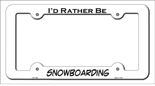 Snowboarding License Plate Frame