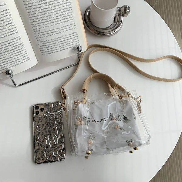 Spring And Summer Transparent Small Bag Women's New Small Square Bag Fashion Chain Korean Version One Shoulder Messenger Bag