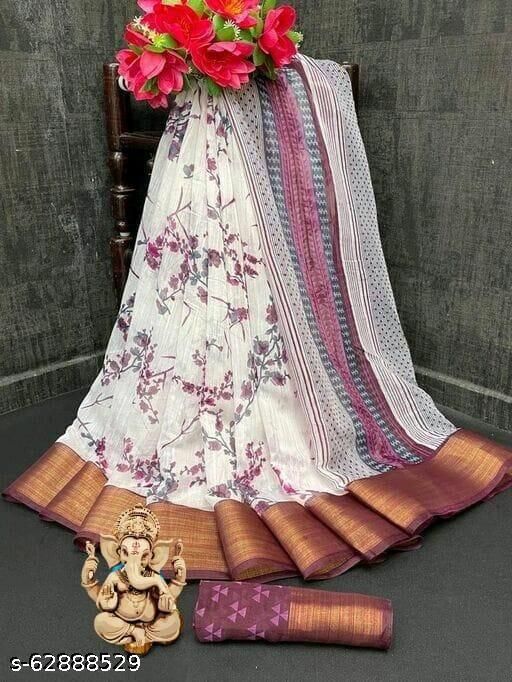 Trendy Printed Cotton Sarees