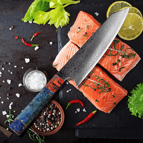 Awabi Damascus Chef Knife Set