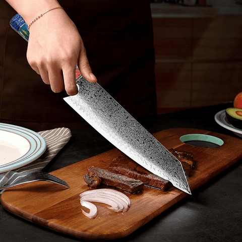 Awabi Gyuto Chef Knife  Abalone Japanese Damascus Steel Chef Knife