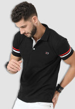 Load image into Gallery viewer, fanideaz Mens Cotton Half Sleeve Striped Polo T Shirt with Collar
