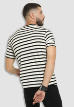 Load image into Gallery viewer, fanideaz Mens Cotton Half Sleeve Striped Round Neck T Shirt
