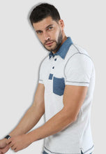 Load image into Gallery viewer, fanideaz Men&#39;s Denim Collar Premium Polo T Shirt with Denim Pocket
