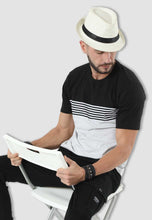 Load image into Gallery viewer, fanideaz Mens Cotton Half Sleeve Striped Round Neck T Shirt
