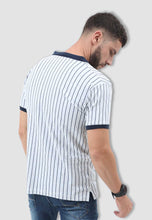 Load image into Gallery viewer, fanideaz Mens Cotton Half Sleeve Striped Polo T Shirt with Collar
