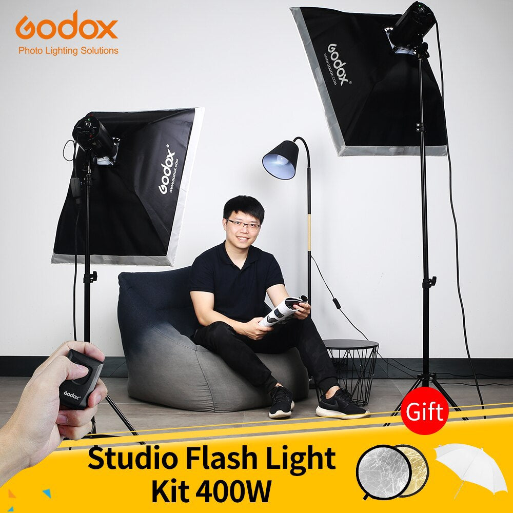 Godox 400Ws Strobe Studio Flash Light Kit 2pcs 200Ws Photographic Ligh –  