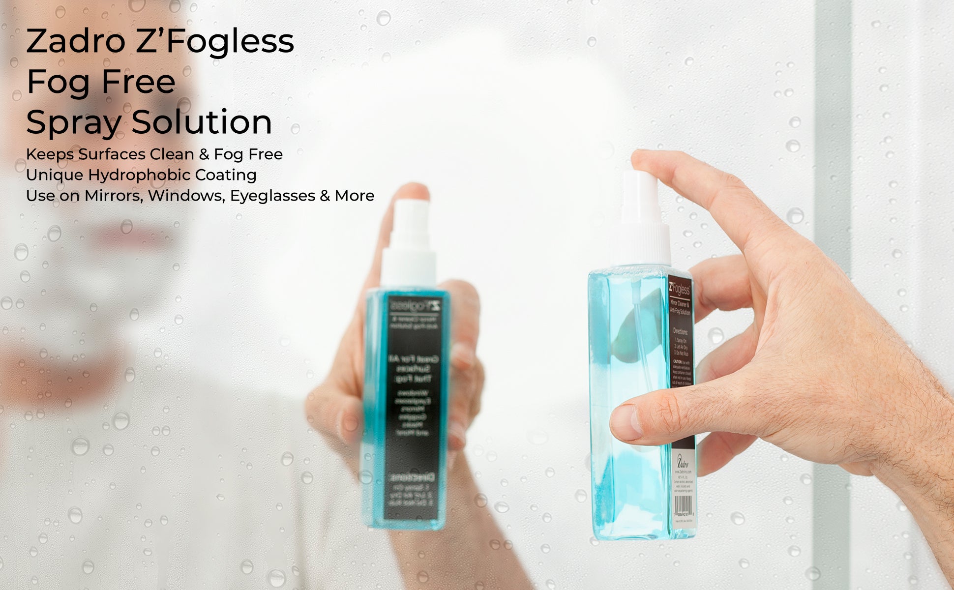 Dee Fog Mirror Anti-Fog Spray, 2 oz. bottle. Provides clear, undistorted  mirror