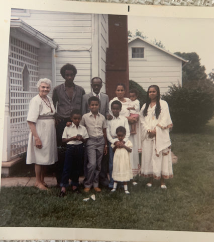 Family standing together for photo