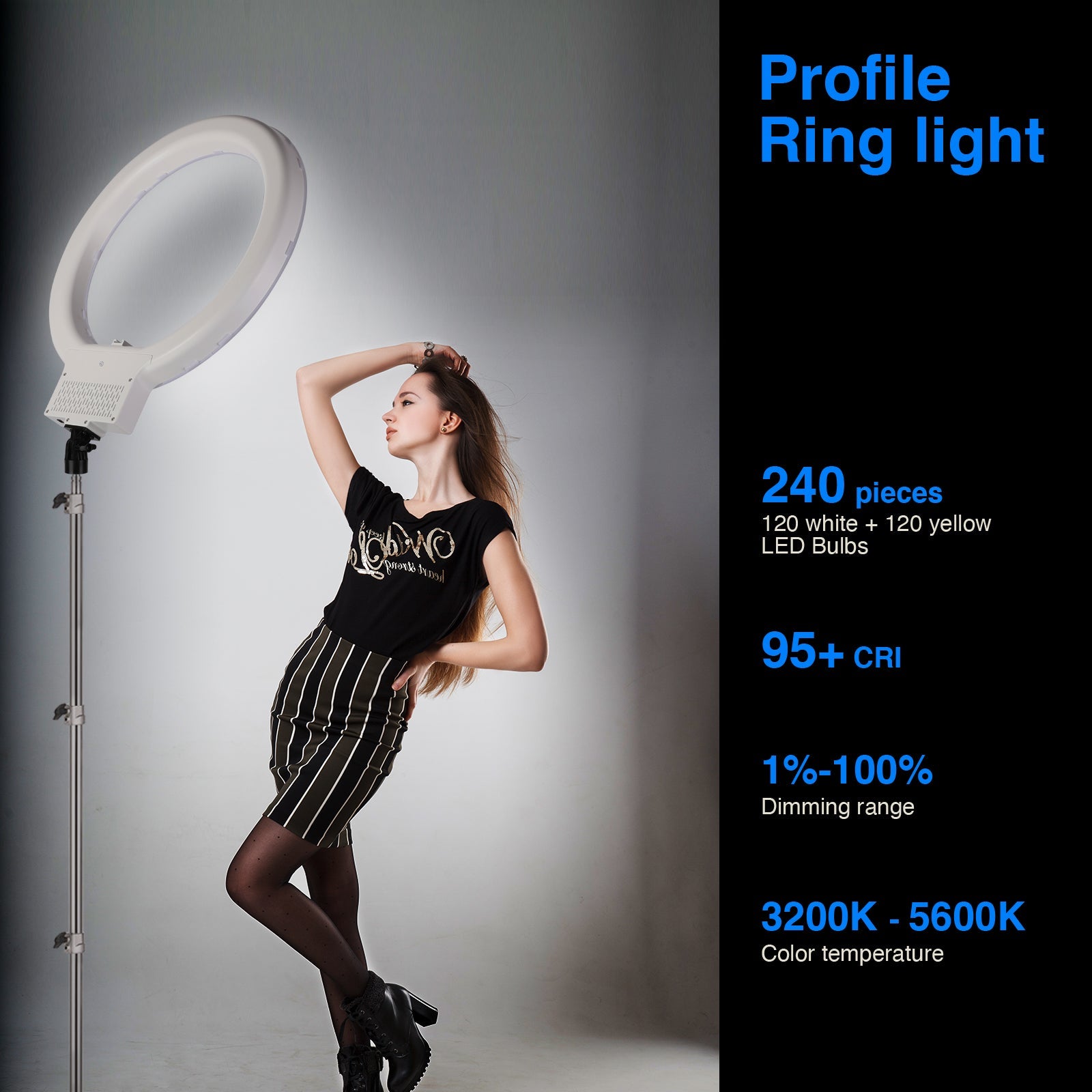 El mejor aro de luz LED con trípode calidad / precio 💡 NEEWER RL-12 Anillo  de Luz LED 14 