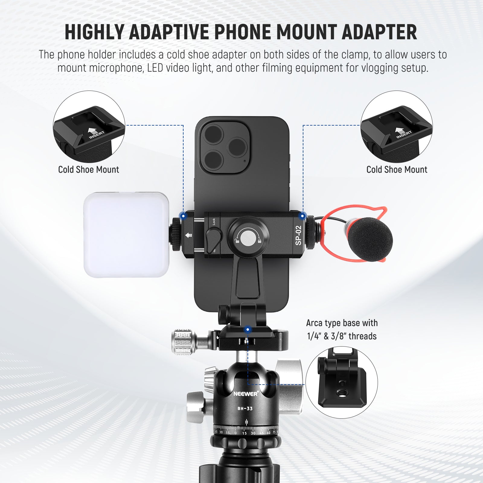 NEEWER Phone Holder / Hot Shoe Mount Adapter Kit - NEEWER – NEEWER.EU