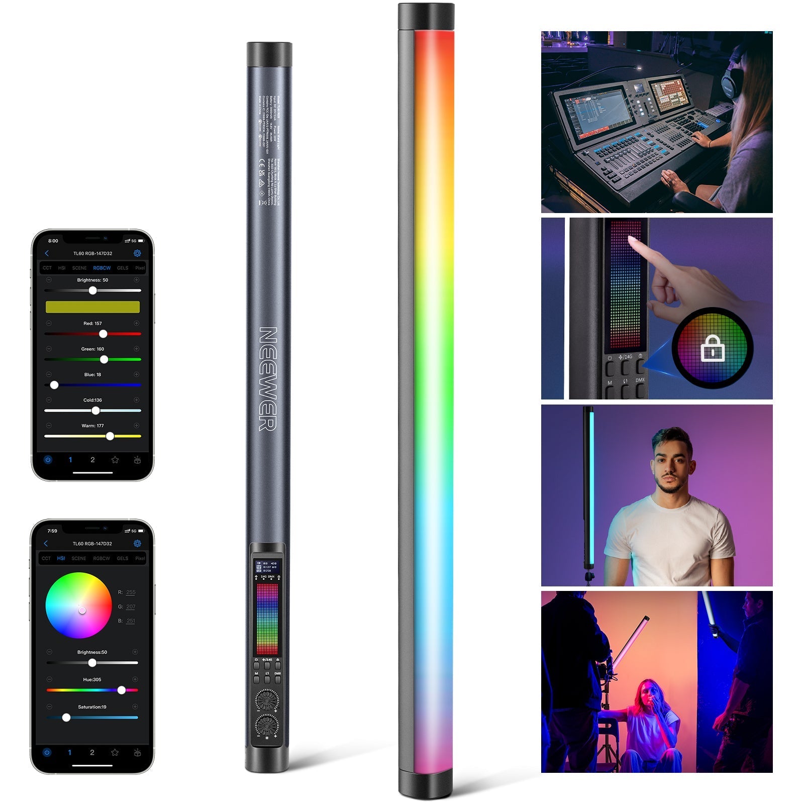 NEEWER TL60 RGB Tube Light Stick - NEEWER.EU product image