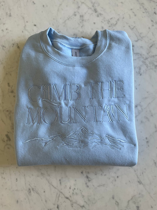 Climb the Mountain Embroidered Crewneck Sweatshirt – House of Jupiter