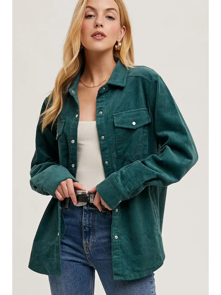 CORDUROY BUTTON DOWN SHACKET