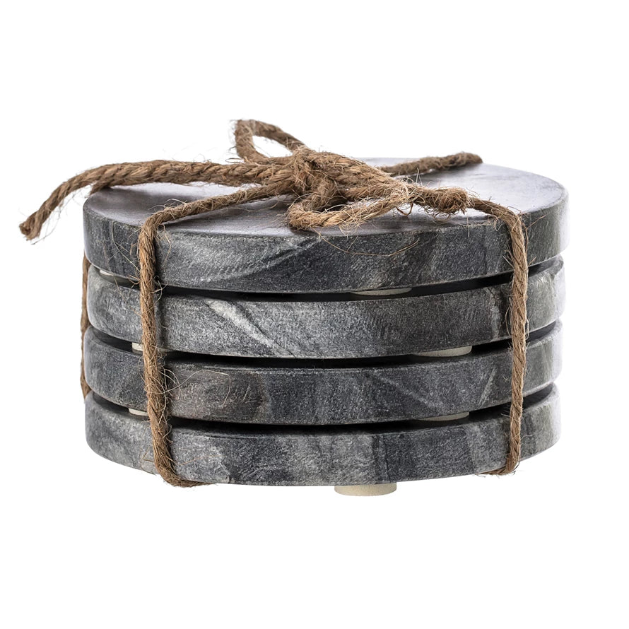 Grey Marble Coasters (Set Of 4)