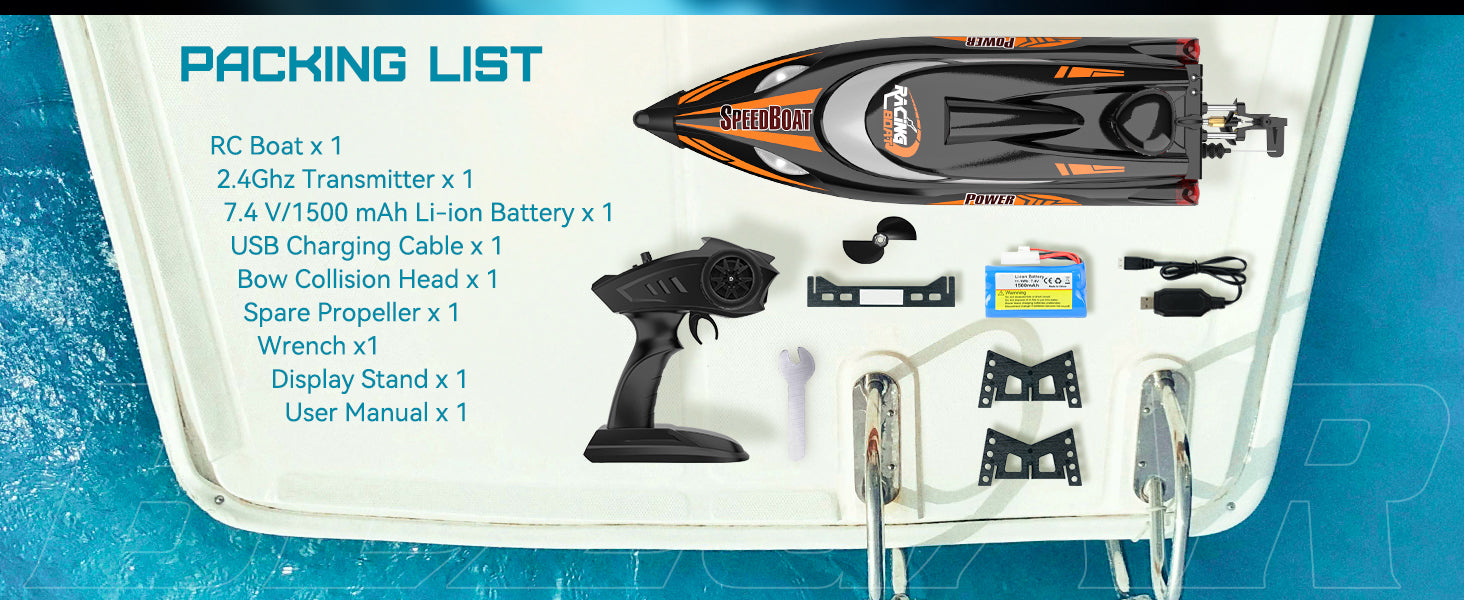 TX125 new RC boat packing list