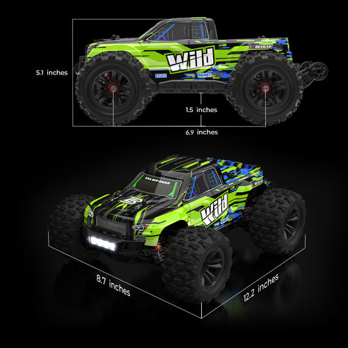 Reely NEW1 Brushed 1:10 RC Model Car, Electric Monster Truck, 4WD (4WD)  100% RTR 2.4 GHz Including Battery, Charger and : : Toys