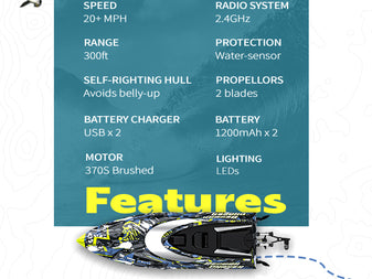 The features of TX123 RC boat