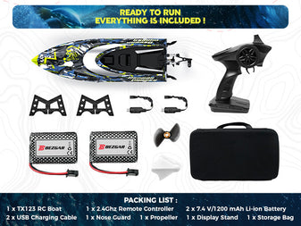 Packing list of tx123 rc boat