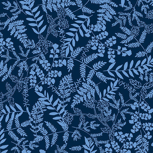 Fren Garden Navy/Blue by Kanvas Studio for Benartex Sold by the Half Yard