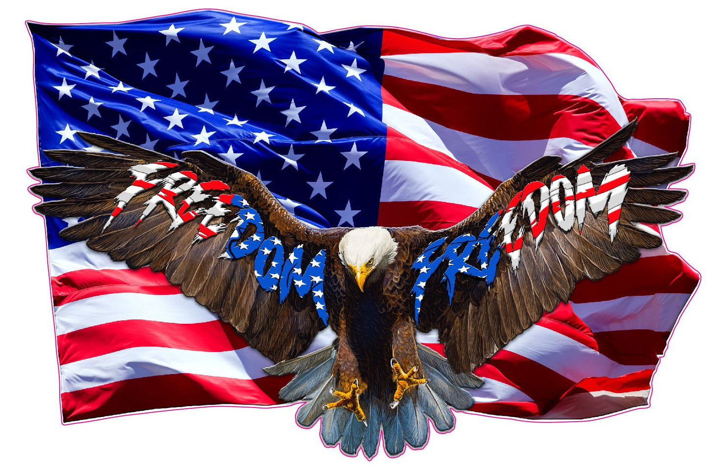Soaring Bald Eagle American Flag Freedom Decal | High Quality American ...