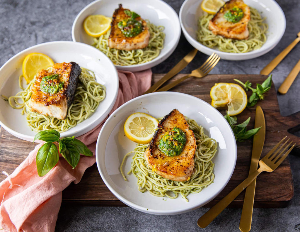 Seared Chilean Sea Bass With Pesto is a great recipe for sharing