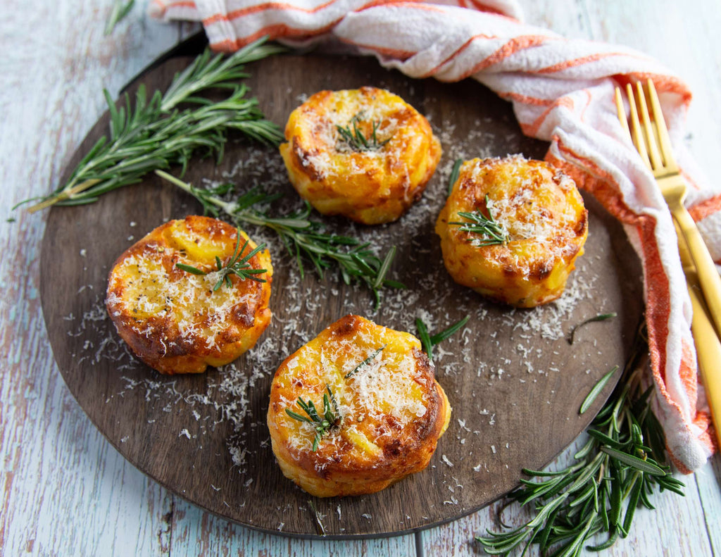 Sealand Quality Foods Potato Au Gratin on Serving Plate with Garnish