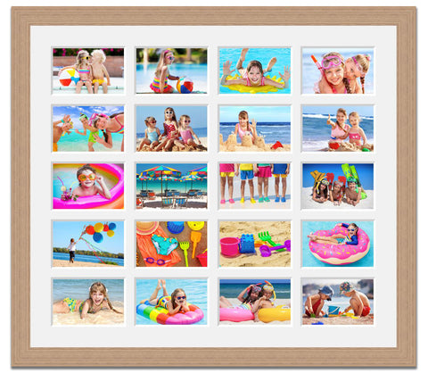 Multi Photo Picture Frame Holds 6 6x4 Photos in a Black Wood Frame