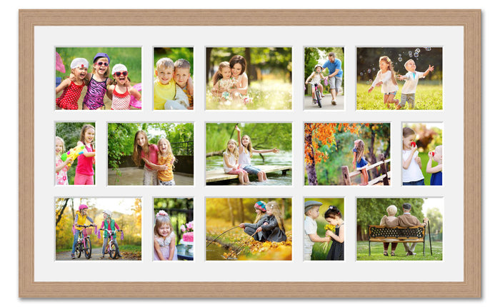 Large Multi Photo Picture Frame 6 Apertures 8x6 Photos in a 33mm Black Frame  