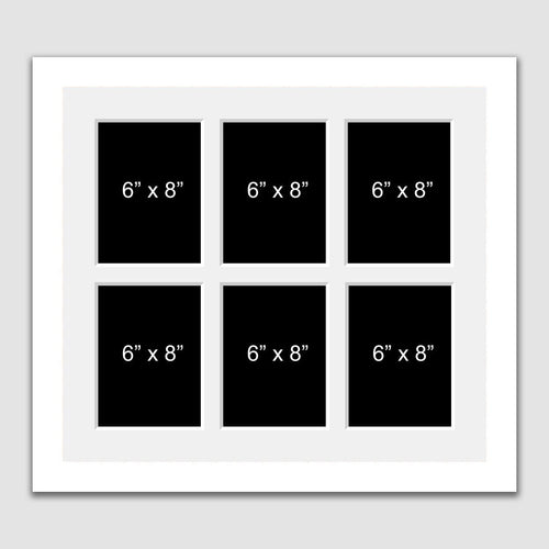 Large Multi Photo Picture Frame 6 Apertures 8x6 Photos in a 33mm