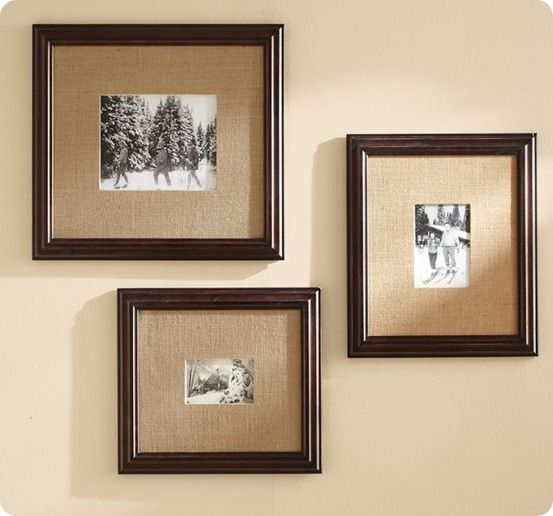 burlap photo frame diy