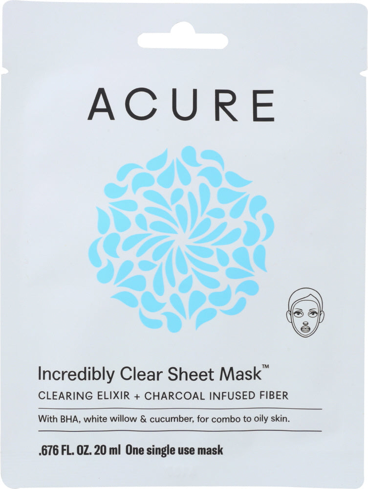 ACURE: Mask Incredibly Clear Sheet, 1 ea (Pack of 4)
