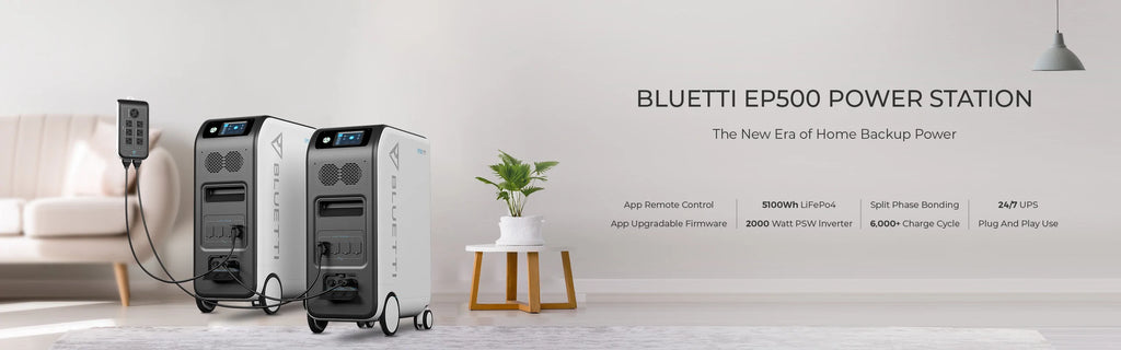 BLUETTI 2*EP500 + 1*Split Phase Fusion Box | Home Battery Backup