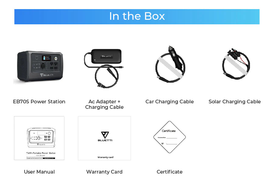 BLUETTI EB70| 700W 716Wh USP Mode Portable Power Station