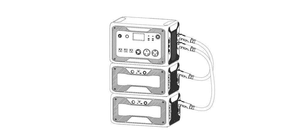 AC500 + 2*B300S = 5000W Max. / 6144Wh