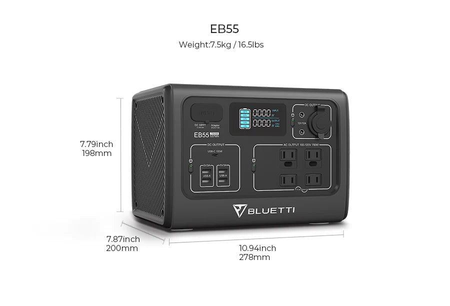 BLUETTI EB55| 700W 537Wh USP Mode Portable Power Station